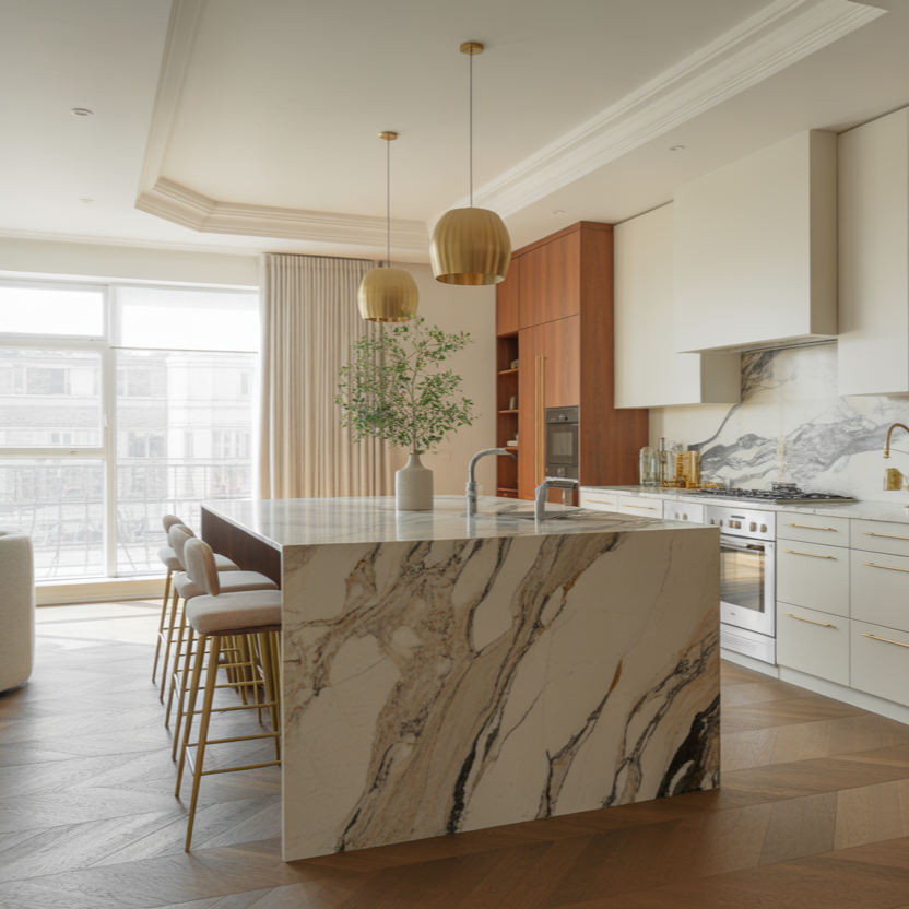 Kitchen cabinets and natural light in a Connecticut home