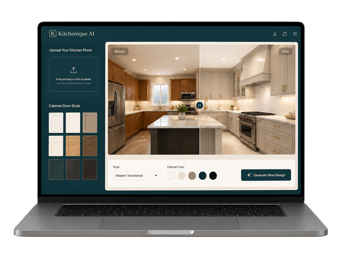 Kitchenique AI kitchen visualizer tool preview
